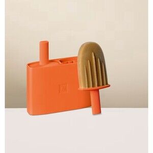 New Nespresso Bright Orange Silicone Double Ice Lolly Mold Iced Coffee Popsicles